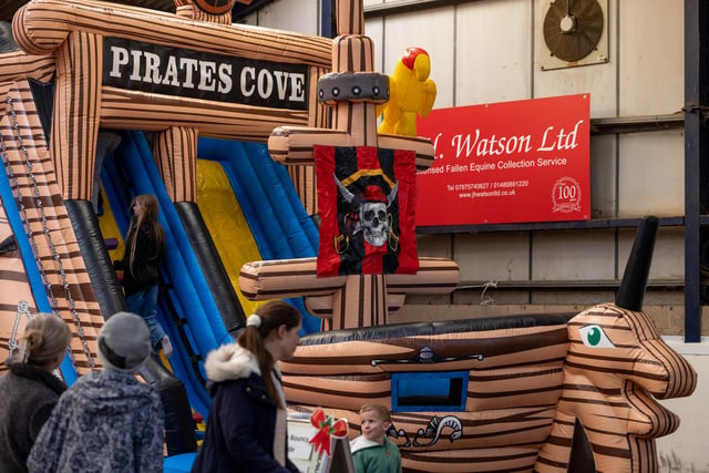 A giant inflatable pirate ship at the RSPCA Christmas Fayre. Picture: Mike Cooter (251123)