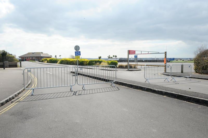 Car parks closed along Alverstoke seafront on March 31, 2020 (310320-7510)