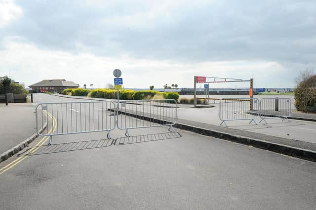 Car parks closed along Alverstoke seafront on March 31, 2020 (310320-7510)