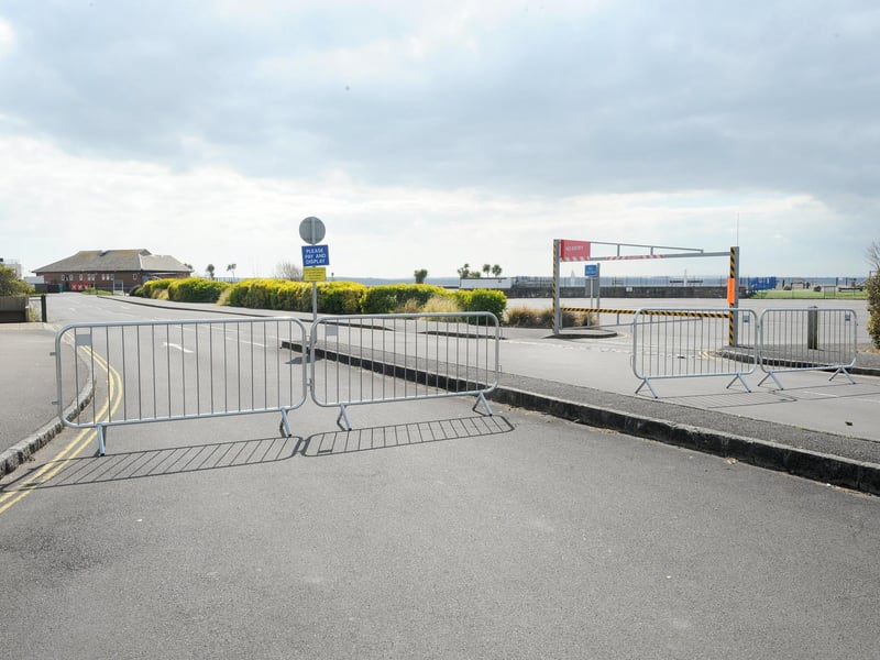 Car parks closed along Alverstoke seafront on March 31, 2020 (310320-7510)