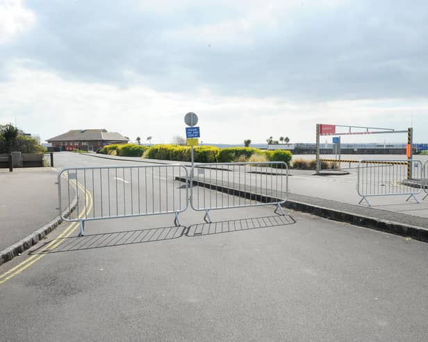 Car parks closed along Alverstoke seafront on March 31, 2020 (310320-7510)