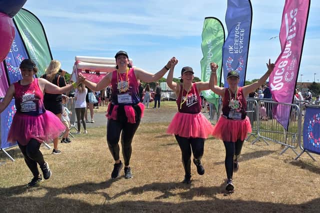 People can walk, run or jog their way around the course.