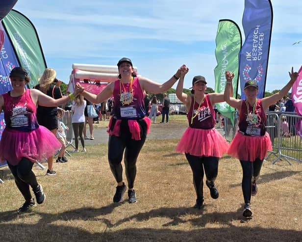 People can walk, run or jog their way around the course.