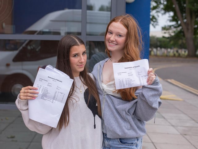 It has been an anxious wat for students to collect their results at Miltoncross Academy, Portsmouth but there were plenty of happy faces around.Picture: Habibur Rahman