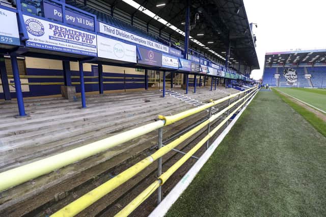 Pompey have stripped out seats in South Stand lower as part of ongoing work to update Fratton Park. Picture: Robin Jones - Digital South