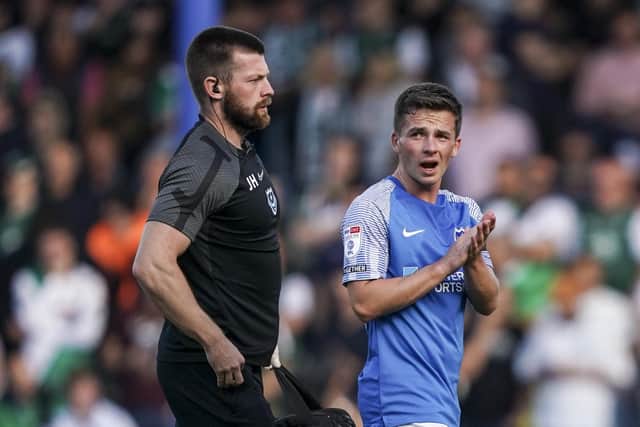 Tom Lowery last featured for Pompey against Plymouth in September - the game which saw him suffer a hamstring injury.