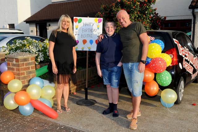Sarah Styles, 43, and John Southern, 49, with their son Bertie Southern, 12
Picture: Sarah Standing