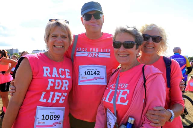 From left, Jennie Baker, Tim and Mariuon Wilymaa (corr), and Sandy Meyers. Race For Life, Southsea Common
Picture: Chris Moorhouse (jpns 030722-07)