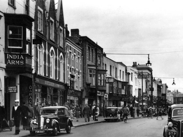Gosport High Street A marvellous view along Gosport High Street with the India Arms pub on the left. Picture: Mick Cooper collection.