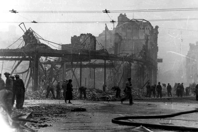 Handley's Corner, Palmerston Road during the Blitz