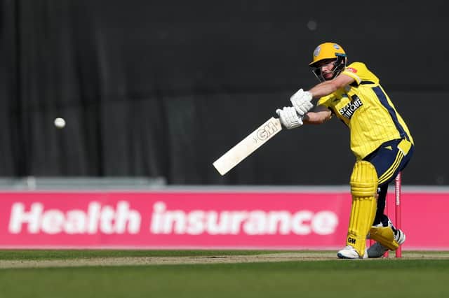 James Vince scored his second T20 century for Hampshire against Sussex. Photo by Naomi Baker/Getty Images.