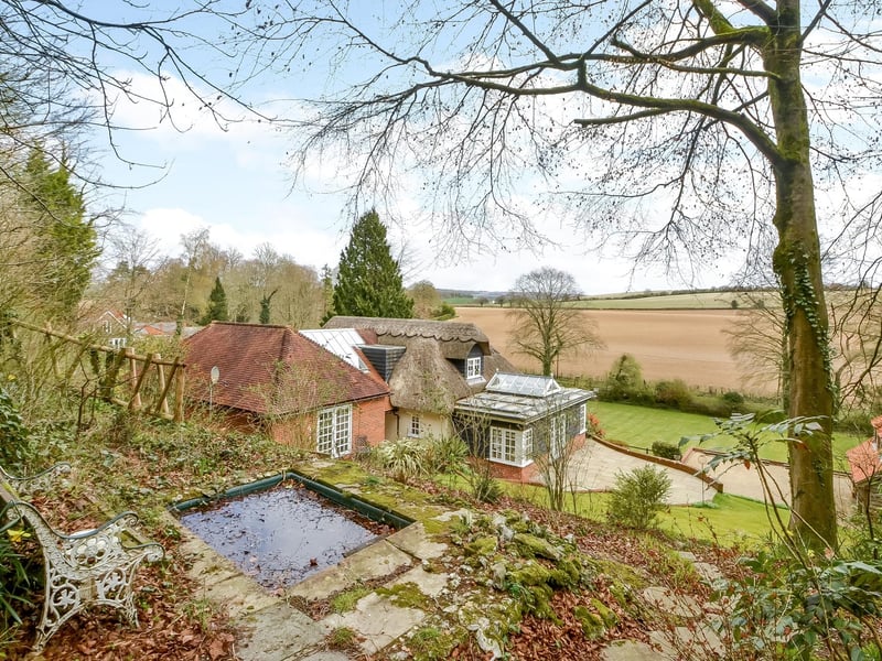 HIghbury Thatch in Hambledon is on the market for £1,895,000 with Fine and Country