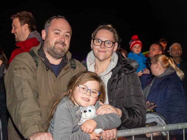 People from across the region descended onto the grounds of HMS Sultan on Thursday evening for a night of excitement, bonfire and fireworks.Pictured - Henley Family from StubbingtonPhotos by Alex Shute