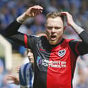 Aiden O'Brien scored five goals during a successful six-month stay at Fratton Park in the 2021-22 campaign. Picture: Paul Thompson/ProSportsImages