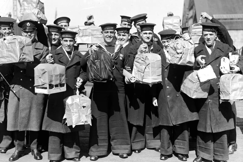 April 1929: Sailors on board the HMS Nelson. (Photo by Fox Photos/Getty Images)