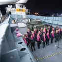 Festive fun on board LCT 7074 as the Cantando Female Voice Community Choir sang. Picture: Habibur Rahman