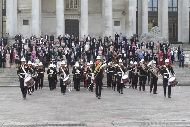 Dozens of Falklands veterans were given a rousing welcome to Portsmouth by the Royal Marines Band to mark the 40th anniversary of the Falklands War.

Picture: Sarah Standing (170622-119)
