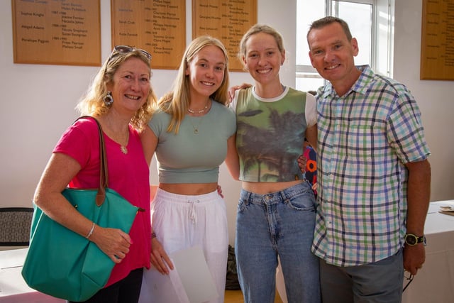 Pictured: Bonny Oliver with her daughter, Beatrice 18 who got A,B,C, Maddie and Graeme Oliver. Picture: Habibur Rahman