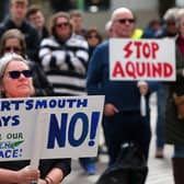 Protestors said the Aquind proposal would be 'catastrophic' to the city. Picture: Chris Moorhouse (jpns 220423-023)