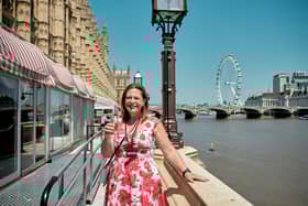 Susan Bonnar outside the Houses of Parliament