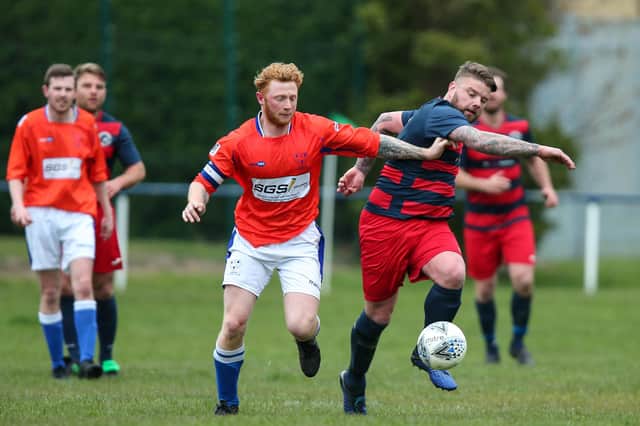 Shane Cornish, right, struck twice on his Paulsgrove return in a 4-1 Hampshire Premier League win against Overton. Picture: Chris Moorhouse