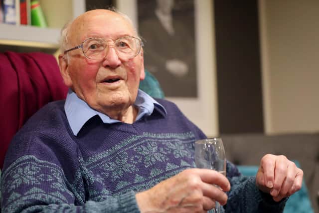 Jeff Broadhurst is a hundred. Mr Broadhurst is pictured at Parker Meadows Carehome, Fareham
Picture: Chris Moorhouse (jpns 070123-114)