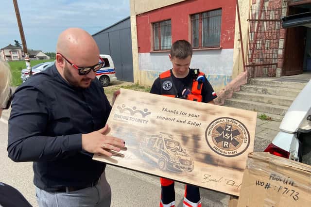 A thank you plaque from ZSR in Poland to Bridge to Unity