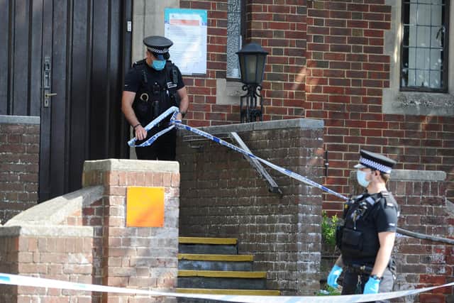 The man's body was discovered shortly after 7am
Picture: Sarah Standing (030720-5341)