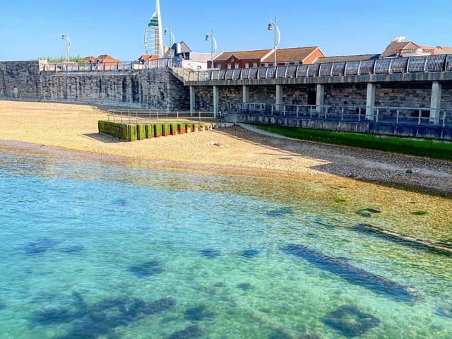 The sea at the Hot Walls looked almost tropical as the sun shone down on it, on April 24.