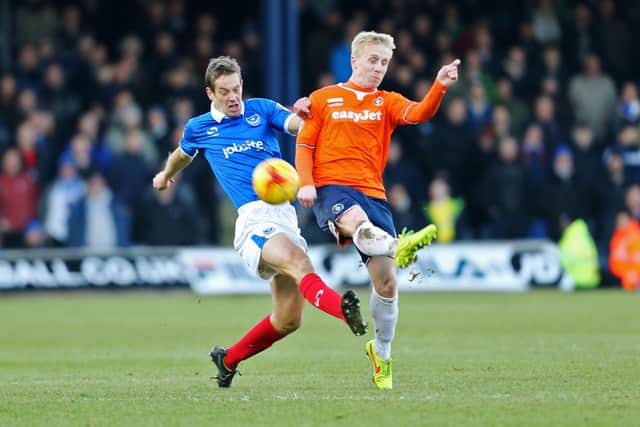Paul Robinson, pictured against Luton in December 2014, made 38 appearances for Pompey. Picture: Joe Pepler
