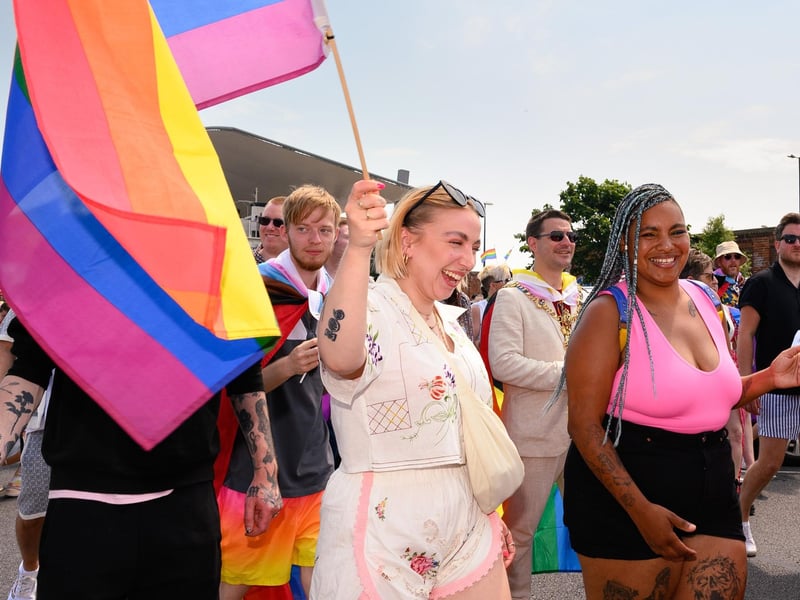 Pictured is: people in the parade.
Picture: Keith Woodland