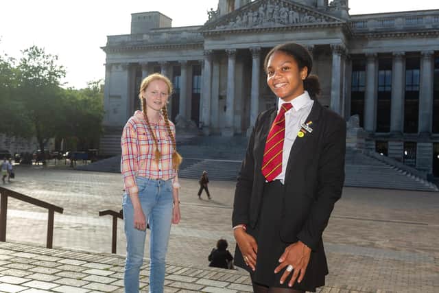 Portsmouth Youth Parliament deputy Ella Reilly (18) and MYP Destiny Rose-Forde Kennedy (17). Picture: Habibur Rahman (160921)