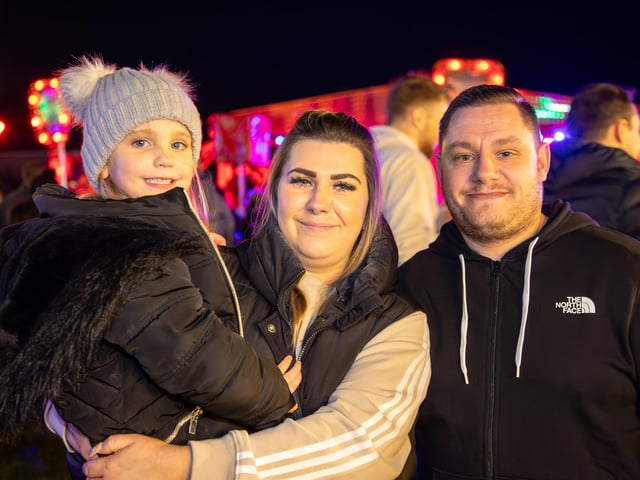 People from across the region descended onto the grounds of HMS Sultan on Thursday evening for a night of excitement, bonfire and fireworks.
Pictured - the Schneider Family from Gosport
Photos by Alex Shute