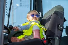 The local community were invited to explore the Portsmouth International Port on Saturday where stallholders, port machinery and various ships were available to explore.

Pictured - Youngster Alice Rose-Payne, 2 getting a closer look at some of the port machinery.

Photos by Alex Shute