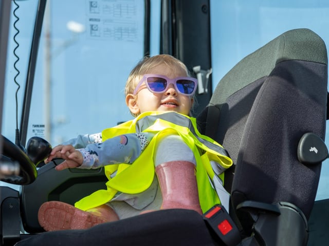 The local community were invited to explore the Portsmouth International Port on Saturday where stallholders, port machinery and various ships were available to explore.

Pictured - Youngster Alice Rose-Payne, 2 getting a closer look at some of the port machinery.

Photos by Alex Shute