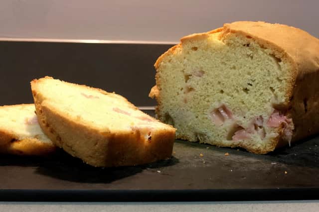 Rhubarb and ginger cake.