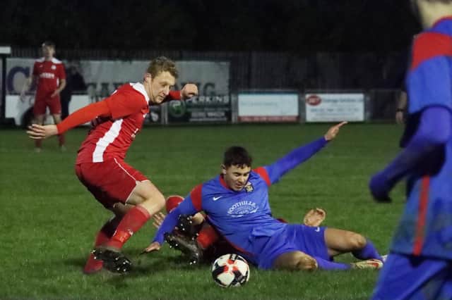 Action from Horndean's 3-1 win against Fareham last night. Picture by Ken Walker
