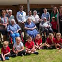 The Mayor of Fareham with residents, team members and children at Ancasta Grove.