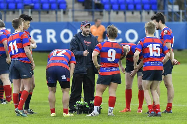 Matt Wake talks to the US Portsmouth players during a game in 2017. Picture: Neil Marshall