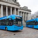 Changes have been made to the X4 and X5 routes which run in Gosport and Fareham, with a new 5 service being introduced. Pictured at the latest electric buses in Guildhall Square. Picture: Mike Cooter (110324)