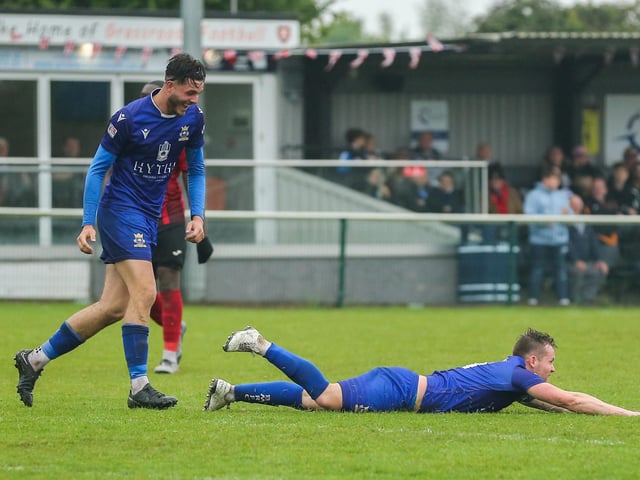 Baffins celebrate a goal. Picture by Nathan Lipsham