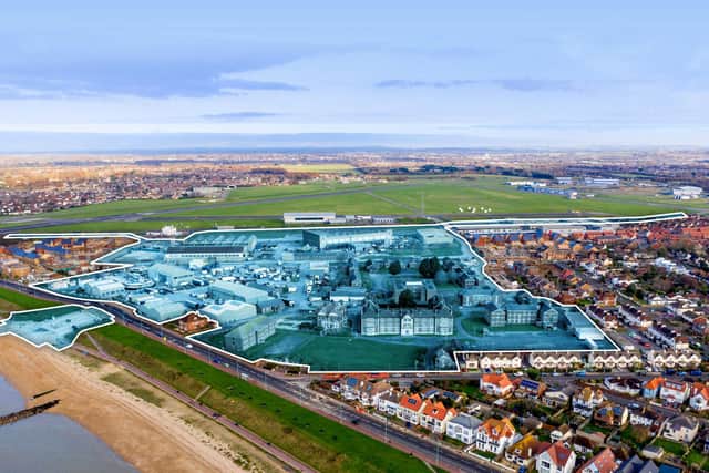 An aerial CGI of the proposed new site