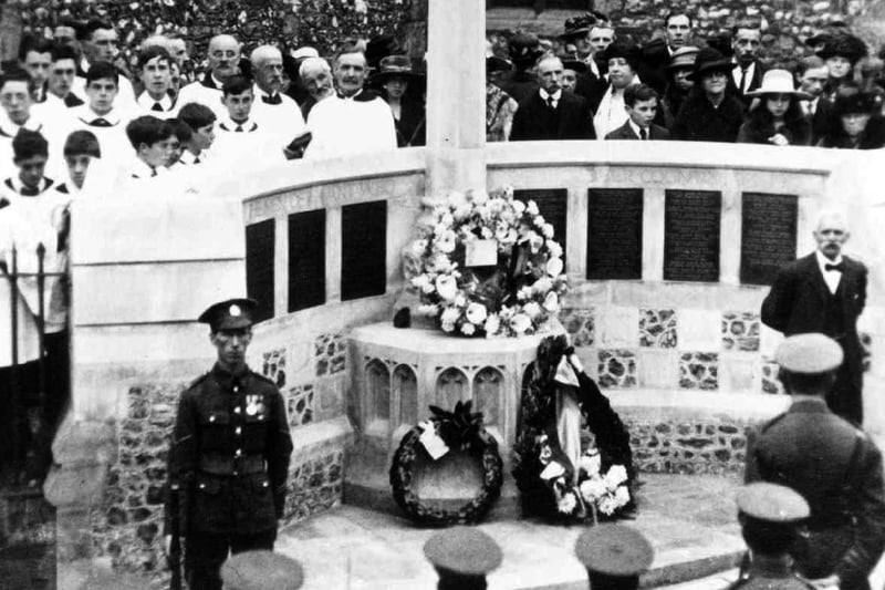 The unveiling and dedication of the Havant War memorial on September 30, 1922