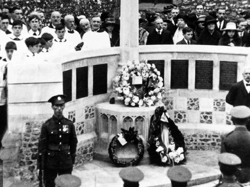 The unveiling and dedication of the Havant War memorial on September 30, 1922