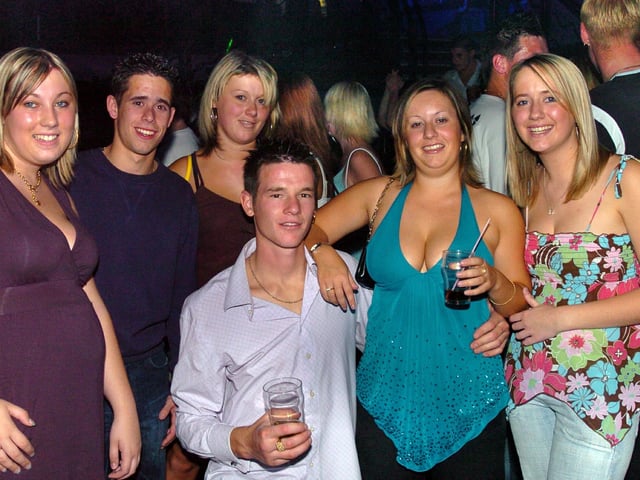 Clubbers having a good time at the Time & Envy nightclub, South Parade, Southsea, in the 00s.