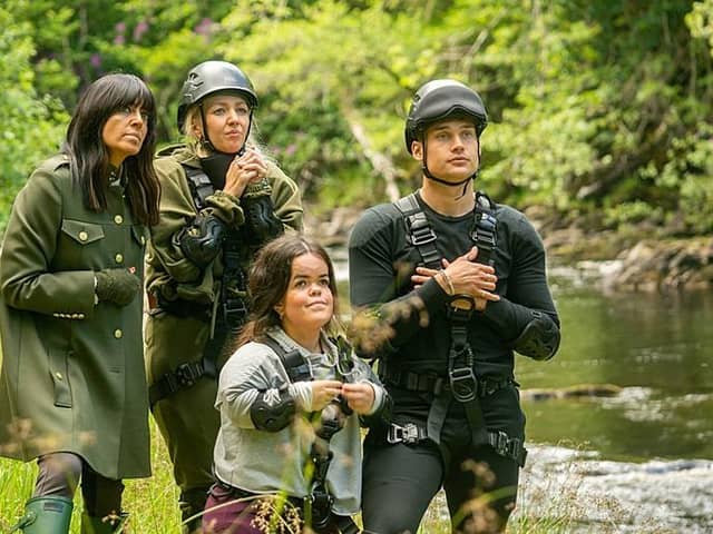 The Traitors, hosted by Claudia Winkleman. Aaron Evans is on the right. Picture: BBC/Studio Lambert Associates/Llara Plaza