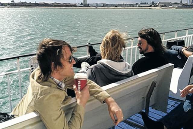 The Foo Fighters on the Wightlink Ferry going to the Isle of Wight Festival in June 2011