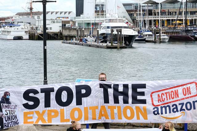 Campaigners hold up the banner. Picture: Chris Moorhouse (jpns 160521-02)