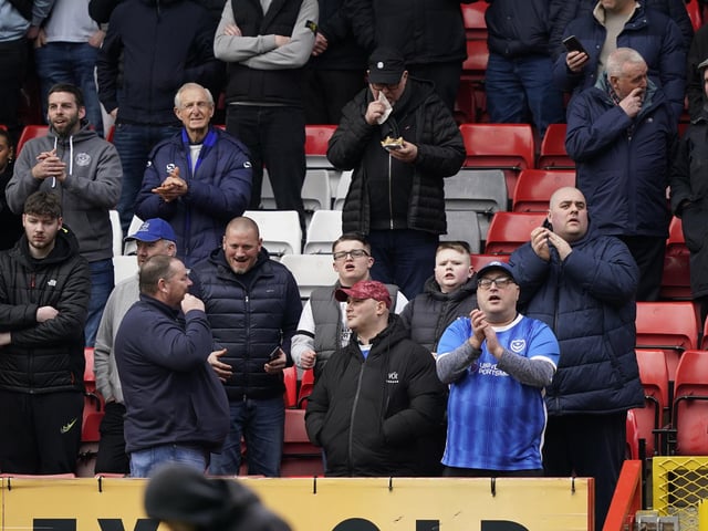 Pompey were accompanied by 3,155 fans for their goalless draw at Charlton.