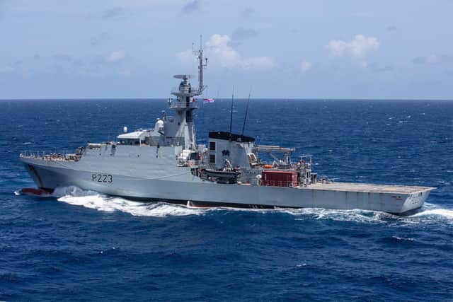 Pictured: HMS Medway in the Caribbean Sea as part of the Atlantic Patrol Task group working alongside with RFA Argus.